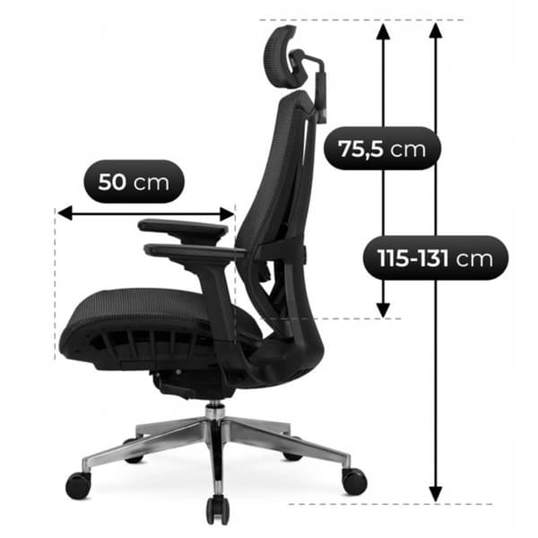 DYLAN Ergonomisk Drejelig Kontorstol Sort