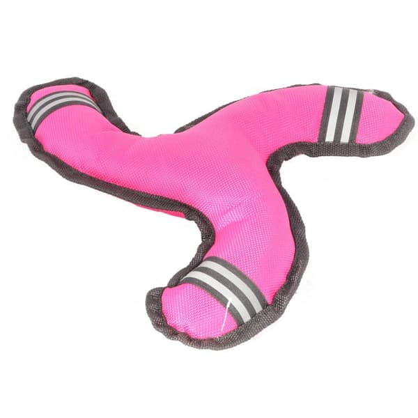 Piggig tyghundtugg i rosa med reflexremsor