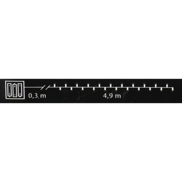 Julgransbelysning 50 LED varmvit batteridrivet