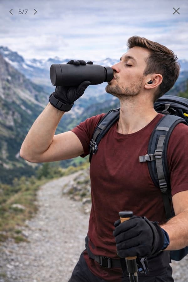 500 ml ståltermoflaske til varme og kolde drikke, sort