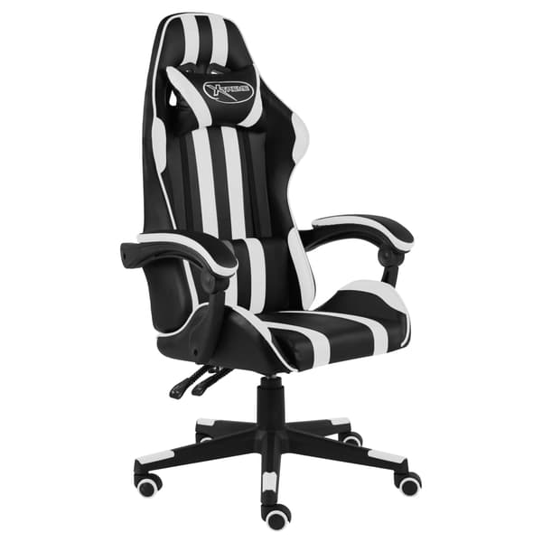vidaXL gamingstol, sort og hvid, kunstlæder