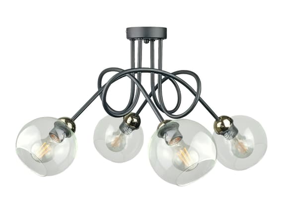 Loftlampe 4xE27 EVIE SORT/GULD