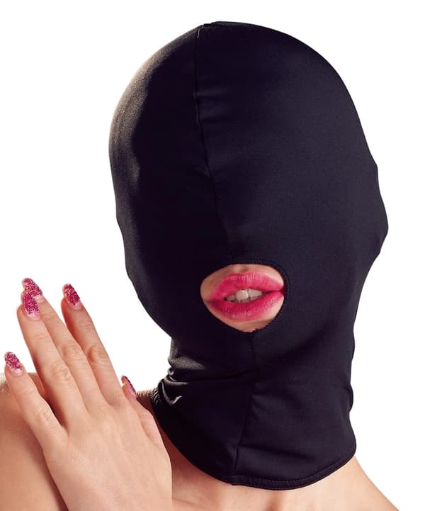 Bad Kitty elastisk maske sort med hul til munden, universal størrelse
