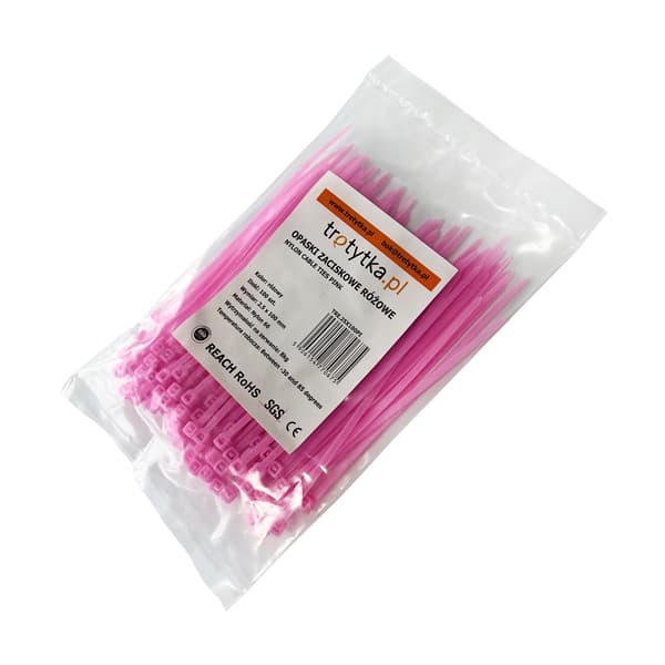 Kabelbindningar Tretytki - UV 2,5 x 100 mm, rosa
