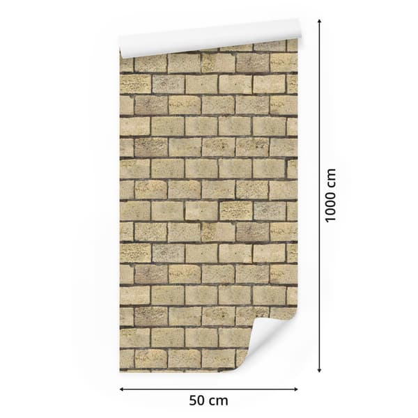 3D-murstenstapet til stue og soveværelse 50x1000 cm