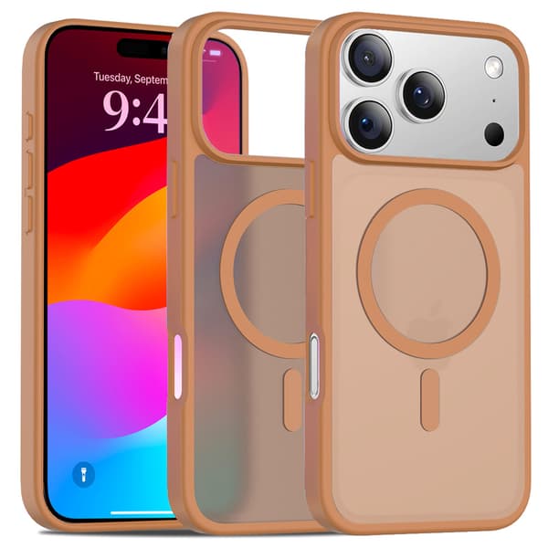 iPhone 17 Pro -mattakotelosetti MagSafelle, mattaruskea + näytönsuoja