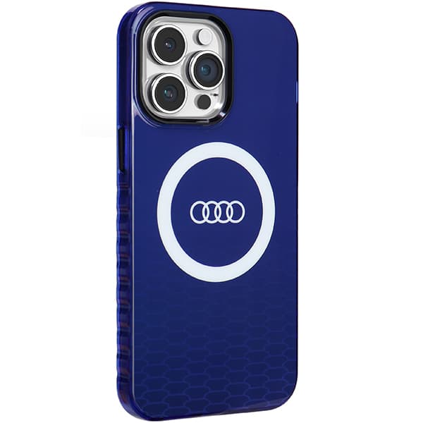 Audi IML MagSafe-etui med stort logo til iPhone 14 Pro Max, blå