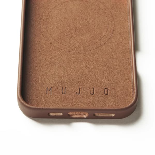 Mujjo læderetui til iPhone 16 Pro Max, MagSafe, Mørkebrun