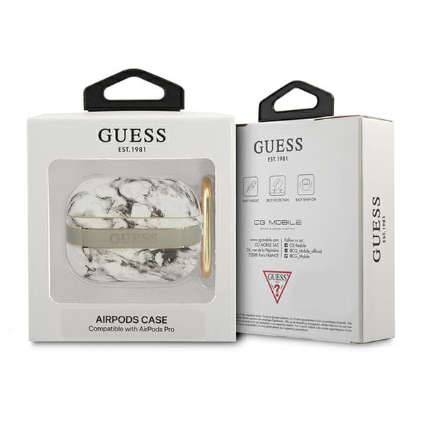 Guess Marble Strap Collection-etui til AirPods Pro, grå