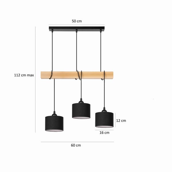 Tornado AM3PB lampe sort bøg