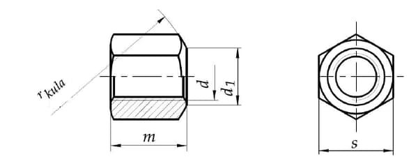 Hög mutter M20 6-sidig DIN 6330 klass 10