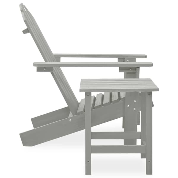 vidaXL Adirondack trädgårdsstol med bord, gran, grå