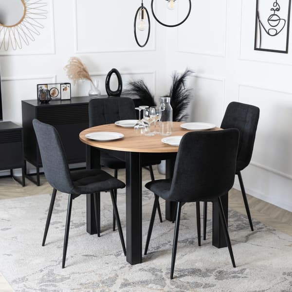 Polstret spisebordsstol PERU 2 Sort Moderne Loft