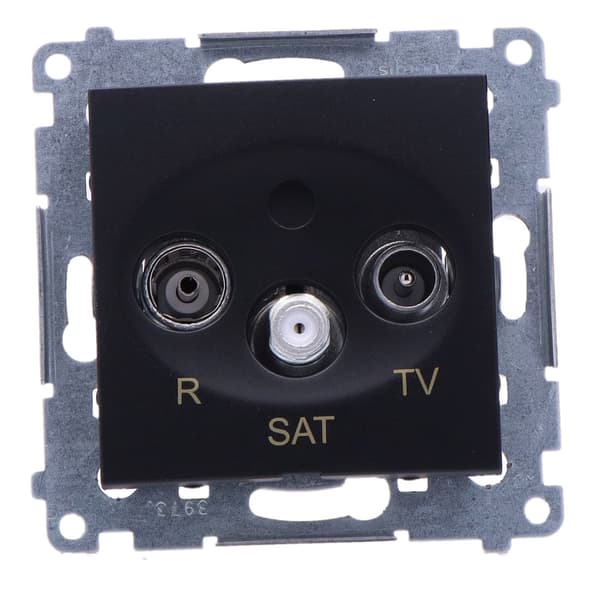 R-TV-SAT antennuttag, terminal/terminering (modul), mattsvart Simon54