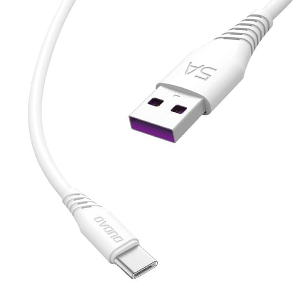 USB - USB-C 5A 2m hvidt kabel