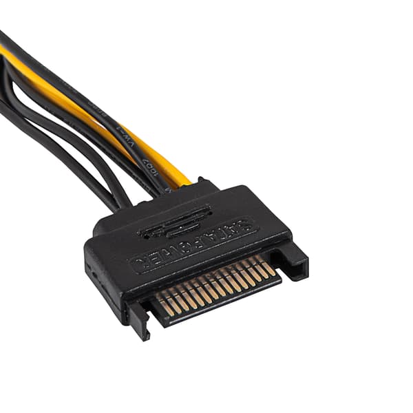 Akyga AK-CA-80 SATA / PCI-E 6+2-pin sovitinvirtakaapeli 15cm