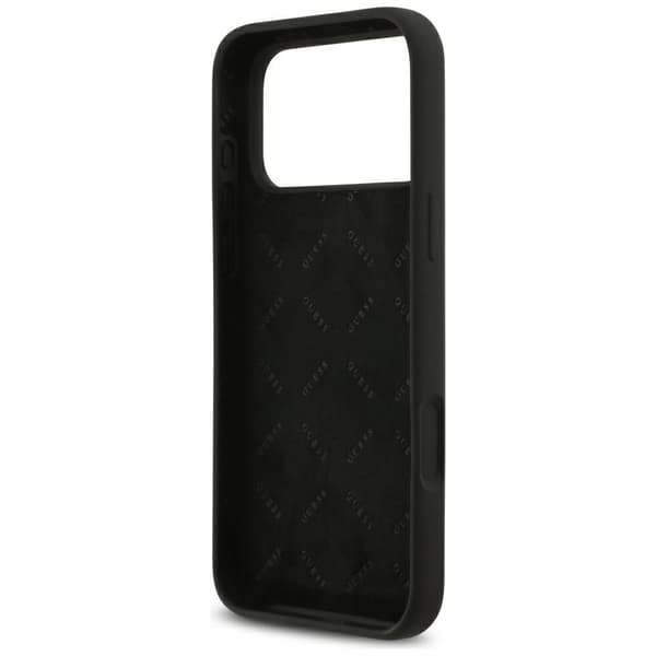 Guess Silikone Big 4G Script cover til iPhone 17 Pro Max, sort