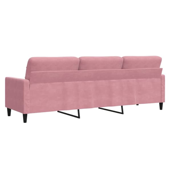 vidaXL 3-sitssoffa rosa 210 cm klädd i sammet