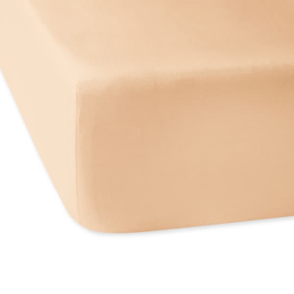 Bomuldslagner 90x200 glat satin, lys beige