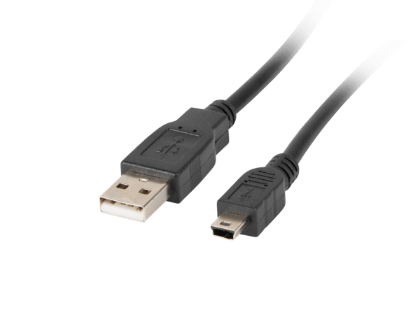 1,8 m mini-USB (han) til USB-A (han) 2.0 kabel, sort, Lanberg miniUSB