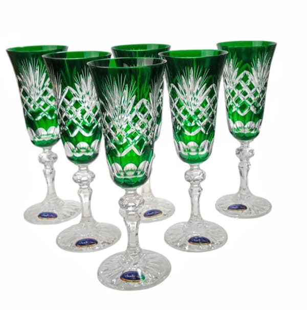 Smaragdkrystal Champagneglas 150ml Ananas