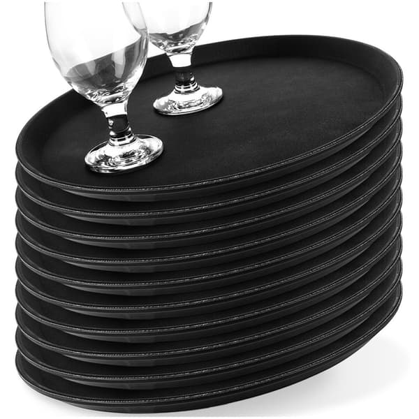 Sort antiskrid serveringsbakke 35 cm 10 stk.
