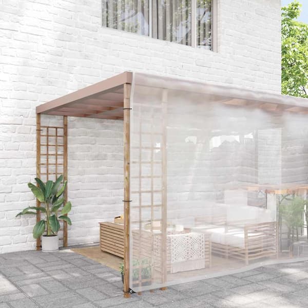 vidaXL Läpinäkyvä pressu rengaskaihtimilla 8x8 m polyeteeni