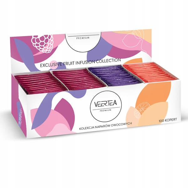 Veertea fruktinfusionsset 4 smaker 100 kuvert