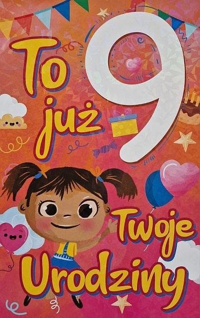 Fødselsdagskort 9 pige