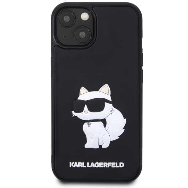 Karl Lagerfeld gummibelagt 3D-cover til iPhone 14 Plus, sort