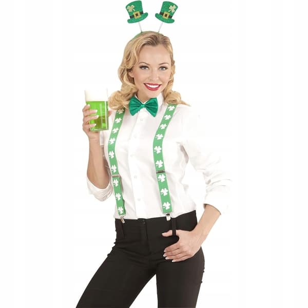 Widmann St. Patrick's Day-hårband med grön glitterfluga