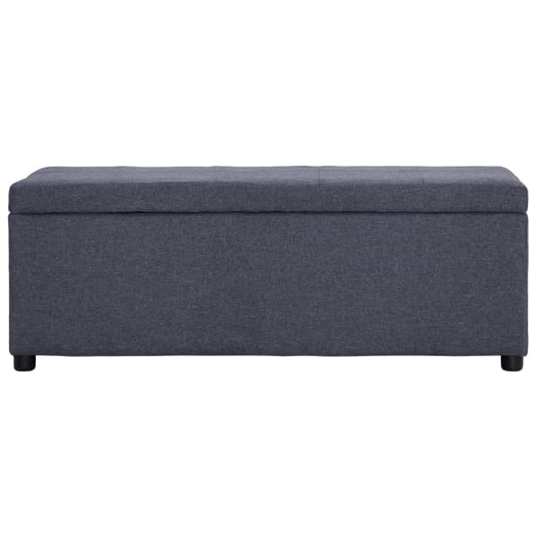 vidaXL Förvaringsbänk 116 cm mörkgrå polyester