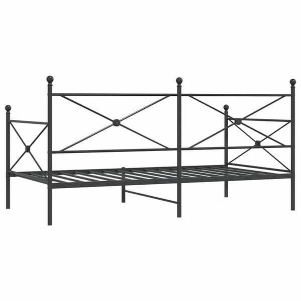 vidaXL dagseng uden madras sort 100x200 cm stål