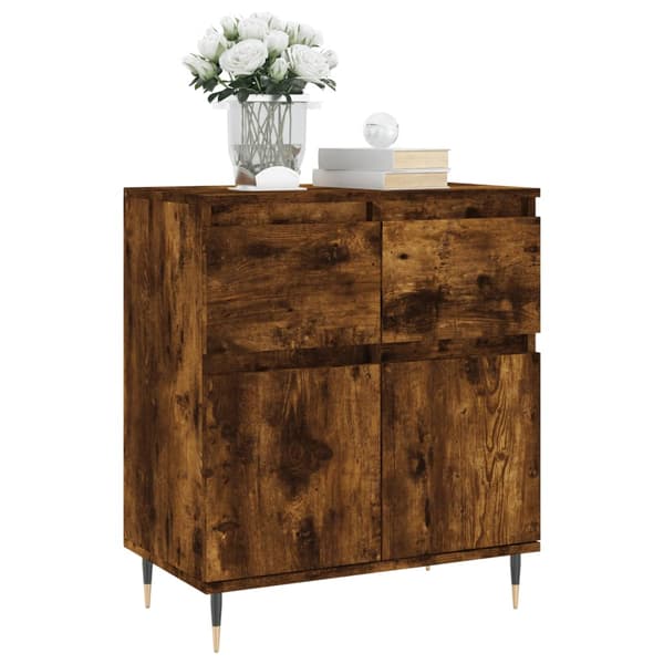 vidaXL kommode, røget eg, 60x35x70 cm, træbaseret materiale