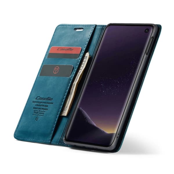 CASEME Etui til Samsung Galaxy S10E, Læderpung, Blå