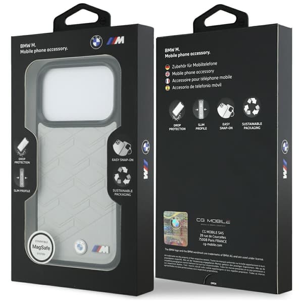 BMW M Shape Logo MagSafe-cover til iPhone 17 Pro Max, grå