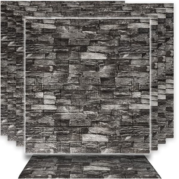 Koristeelliset 3D-seinäpaneelit 70x77cm musta