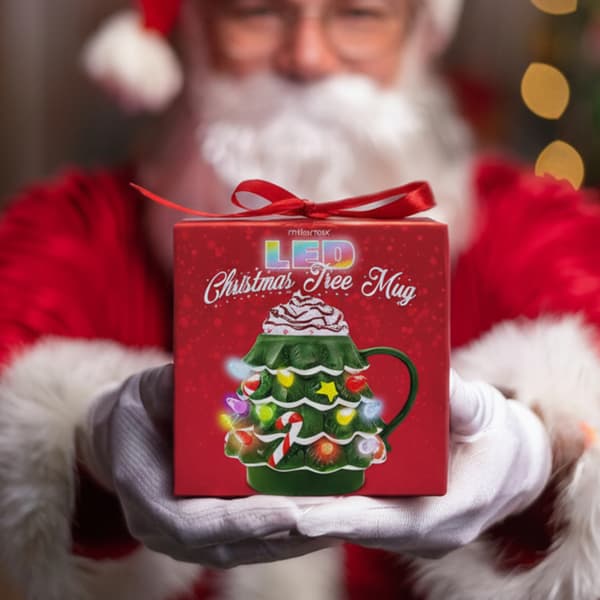 Julmugg glödande julgran LED julemand gåva 200ml