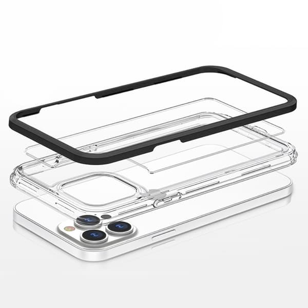 ERBORD-etui til iPhone 13 Pro, hybridramme, sort