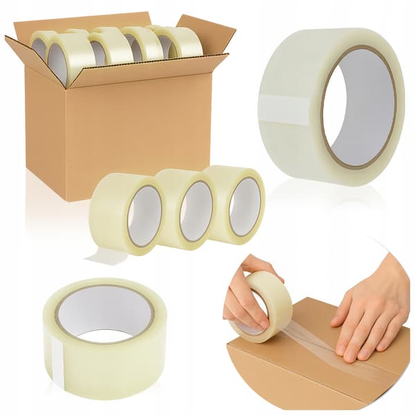 36x smälttejp 45mm - 100m för paketförpackning, transparent, stark
