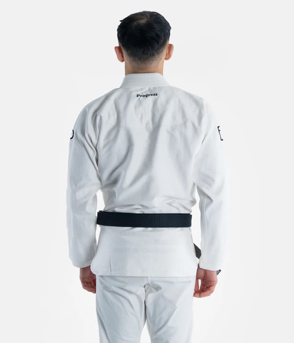 Progress Kimono/Gi BJJ Herr The Academy Vit + Vitt Bälte Set A2
