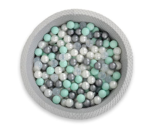 Minky torrpool H-30 cm med 200 bollar - ljusgrå