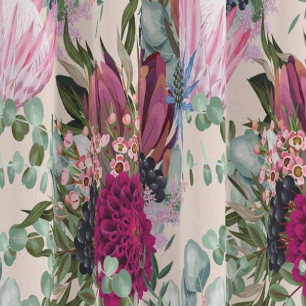 Gardin med snørehuller print 042