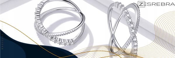 Sølv dobbelt ring 925 sølv størrelse 13 infinity zirkoner