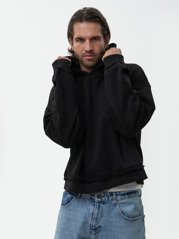 Jigga Wear Pure Oversized Hættetrøje Herre Sort