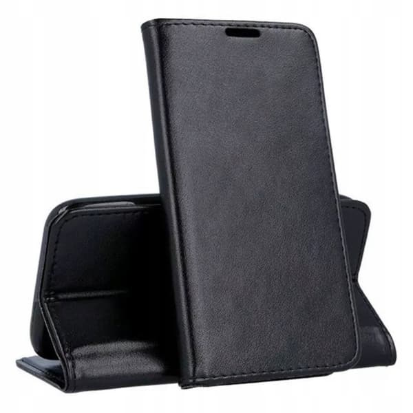 SMART MAGNETISK ETUI til SAMSUNG GALAXY A12 M12 SORT BOG+GLAS