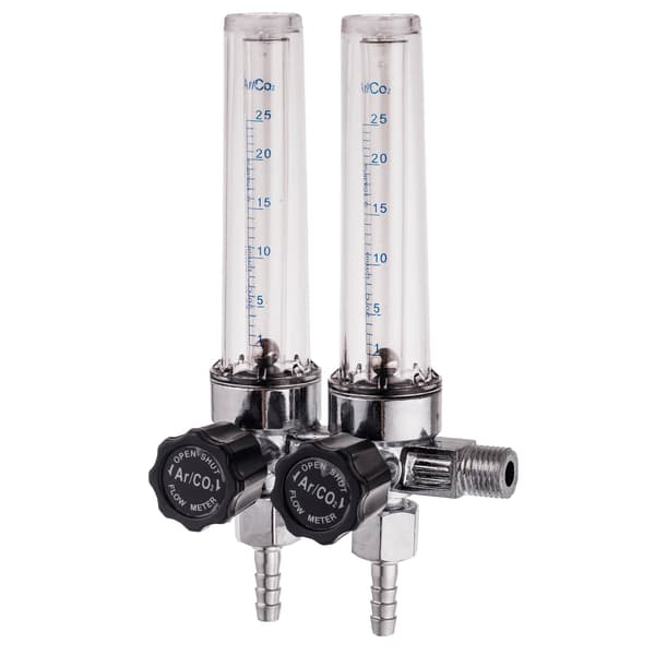 ROTAMETER TIL DOBBELT ARGON CO2 BLANDINGSREDUCER M14 GASTRYKREDUCER