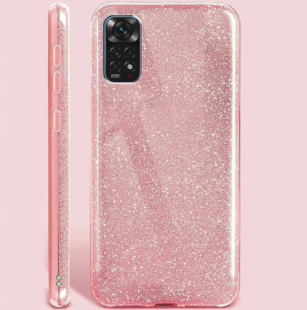 GLITTERFODRAL ROSA GLITTER SHINE FÖR Redmi Note 11 11s + GLAS