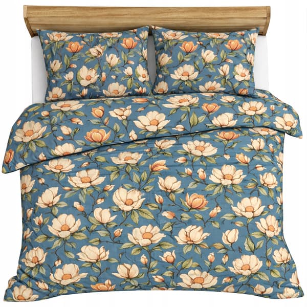 Sengesæt 200x220 100% tyk bomuld 3 dele poleret premium blomster