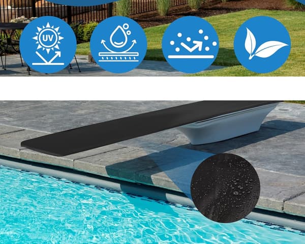 Vattentätt studsmattaöverdrag i 210D polyester för pool, 244×146×9 cm